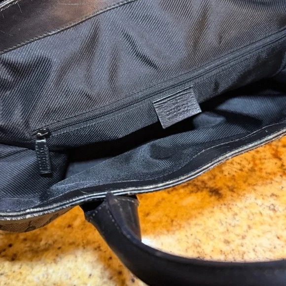 GUCCI GG Pattern Hand Tote Bag Leather canvas Black - Picture 14 of 15